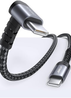 JSAUX 10FT USB-C to USB-C Cable 90 Degree, 60W USB C to C PD Fast Charger Cord Compatible with iPhone 15/15 Pro Max, ROG Ally, Steam Deck, Switch, Samsung S23 S22, Pixel, iPad Pro Air, MacBook Air (3M