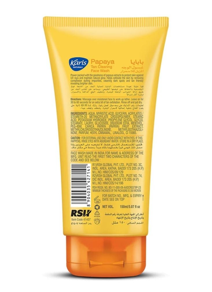 KARIS Naturals Papaya Face Wash 150ml - Image 2