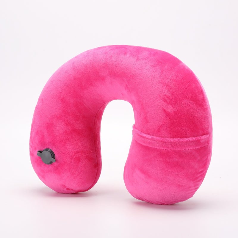 Flocked Velvet Set Inflatable Pillow Outdoor Nap Travel Pillow Neck Pillow Pillow U Pillow U-Shaped Pillow U-Shaped Pillow U-Shaped Pillow - Image 4