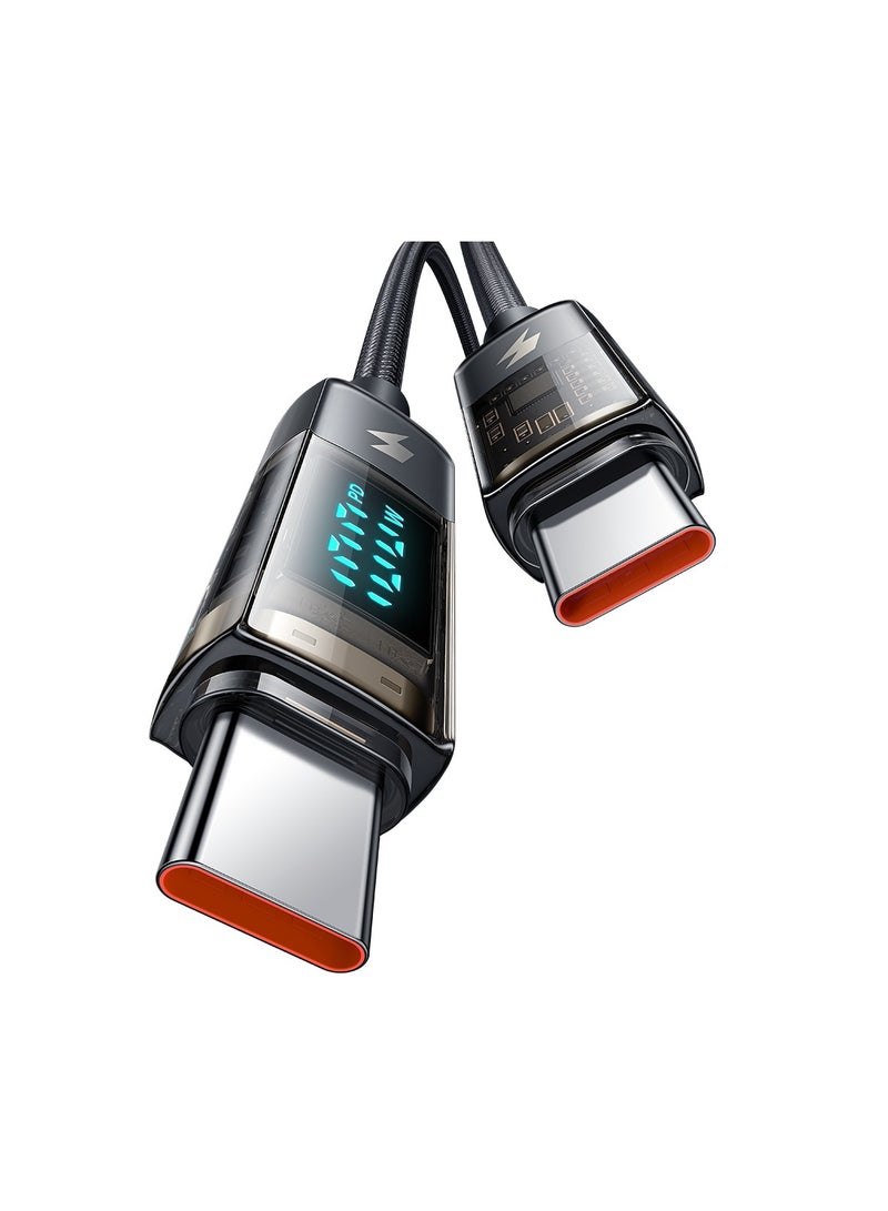 MCDODO CA-361  Type-C to Type-C Charging Cable1.2m Auto Power Off Transparent Data Cable - Image 2