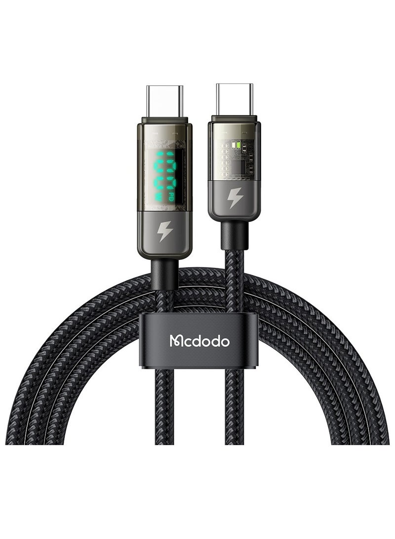 MCDODO CA-361  Type-C to Type-C Charging Cable1.2m Auto Power Off Transparent Data Cable - Image 1