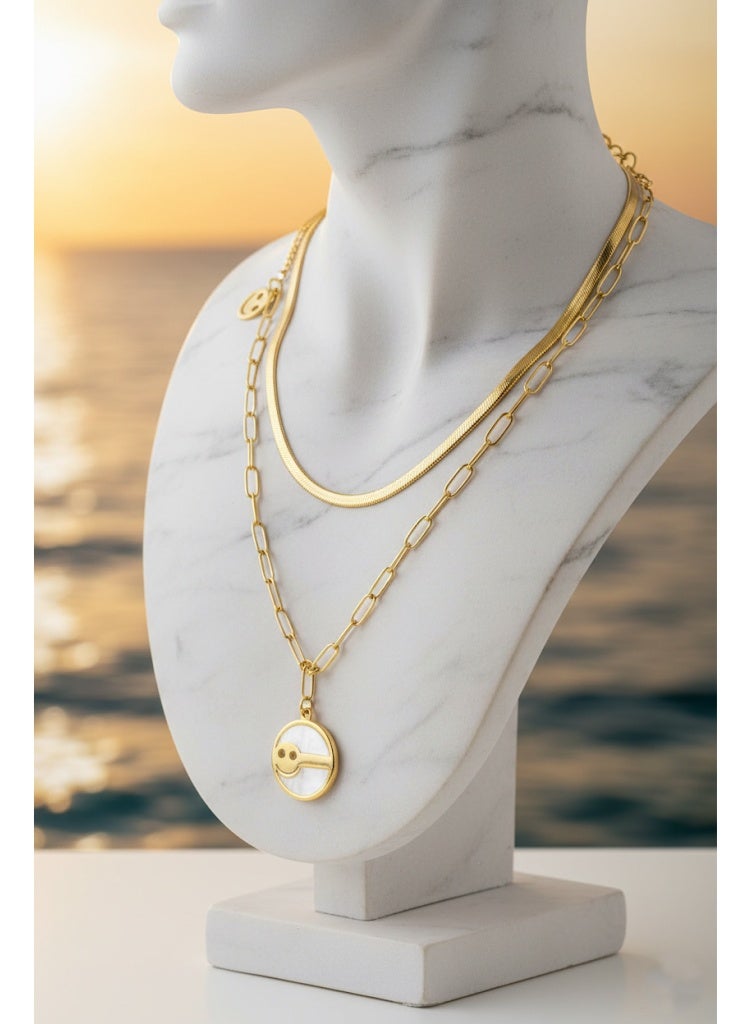 FLUFFY Women’s Necklace Layered Flowing Key Pendant - Image 2