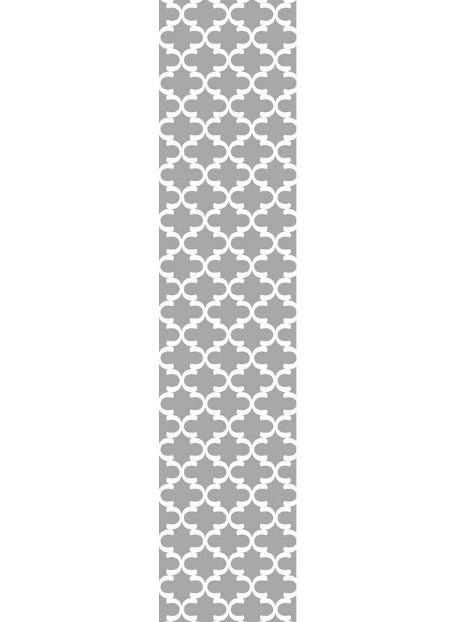 AEROHAVEN™ Moroccan Designer HD Digital Modern 6 Seater Table Runner Cloth Cover - TR19 - (Grey, 13 x 72 Inch) - Image 2
