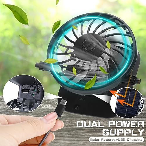 Berlune Men Sun Hat with 2 Solar Fan Fishing Wide Brim Sun Hat for Beach Outdoor Summer Camping, USB & Solar Powered(Army Green,Camouflage) - Image 3