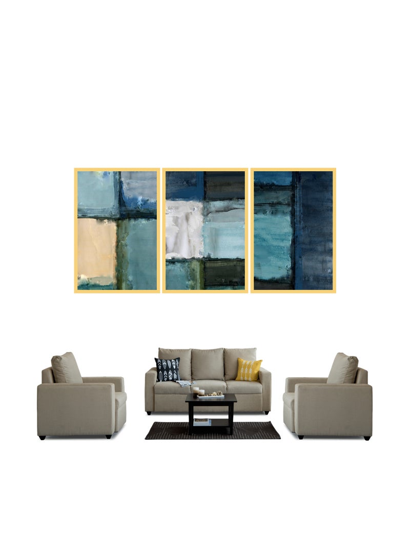 إيونتو مجموعة فنية جدارية من البورسلين الكريستالي التجريدي (أ+ب+ج) - لوحات زخرفية حديثة من 3 قطع لغرفة المعيشة والمكتب والديكورات الداخلية المعاصرة - Image 4