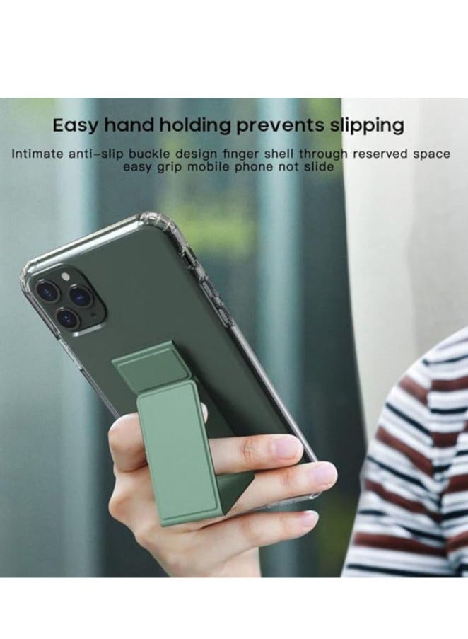 Topr Magnetic Mobile Phone Finger Grip Holder Lazy Multi-functional Vertical Horizontal Stand Foldable Back Stick Phone Stand (red)  - Image 3