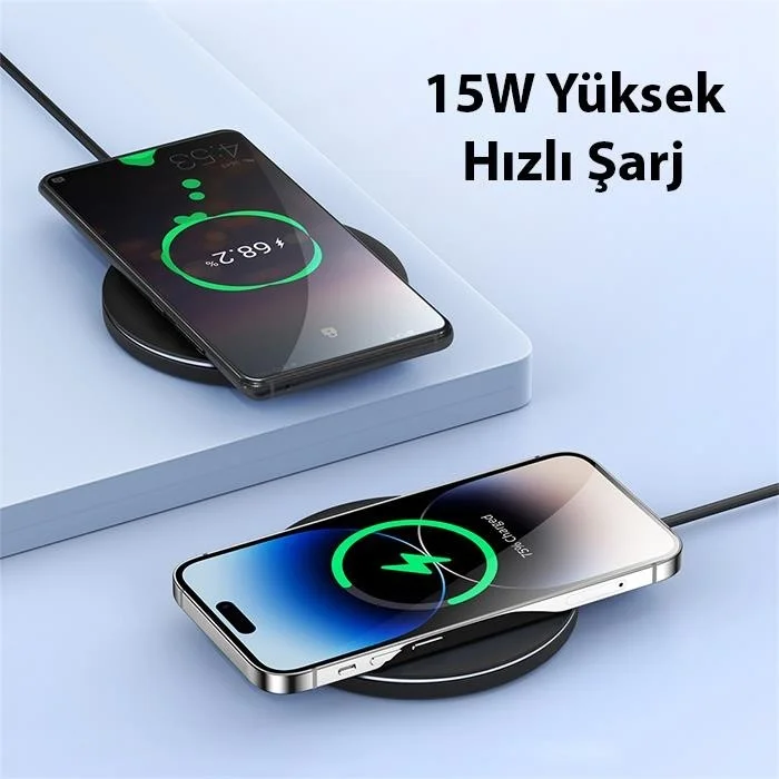 بولهاموبيل Polham 15W Ultra Thin Wireless Charger, Qi Certified Heat-Free Surge Protected Wireless Charger