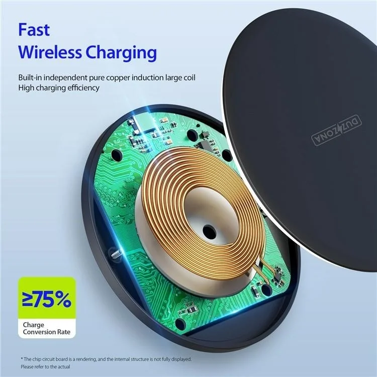 بولهاموبيل Polham 15W Ultra Thin Wireless Charger, Qi Certified Heat-Free Surge Protected Wireless Charger