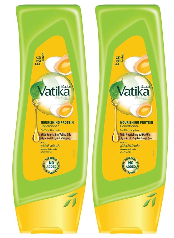 بلسم فاتيكا المغذي بالبروتين بنكهة البيض، عبوتان × 400 مل