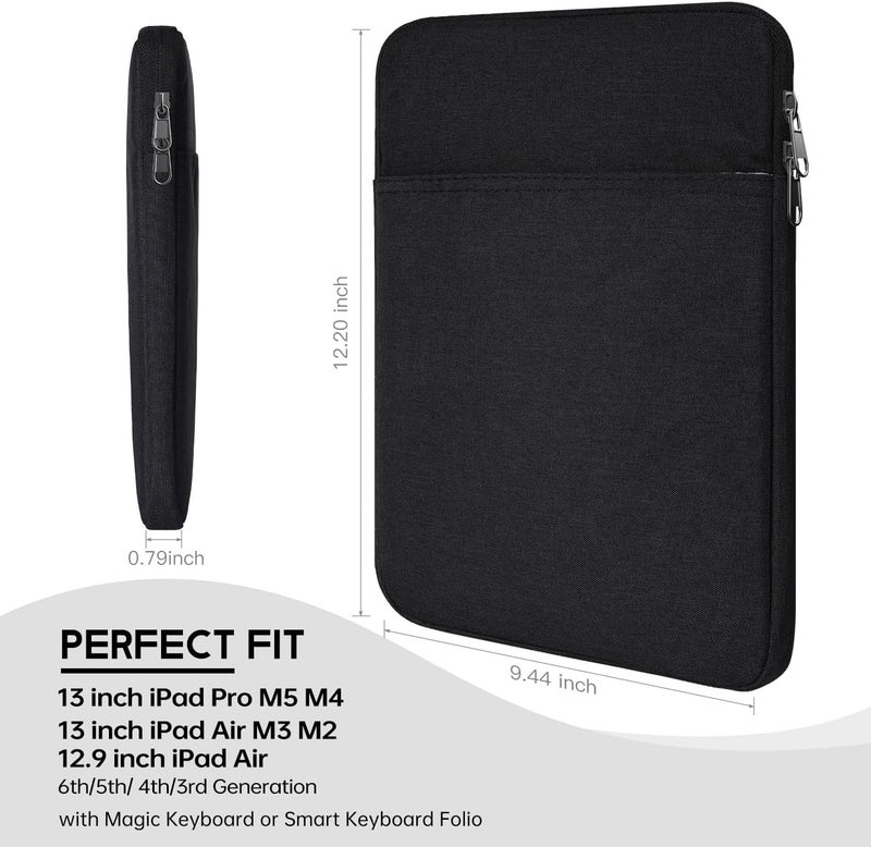 CaseBuy حافظة كمبيوتر لوحي 12.9-13 بوصة لجهاز iPad Pro 13 بوصة M5 M4، iPad Air 13" M2 M3(2025)، iPad Pro 12.9 بوصة M2 M1(6th/5th) 2022-2018 مع لوحة مفاتيح سحرية، حقيبة سفر واقية مبطنة مضادة للصدمات، - Image 2