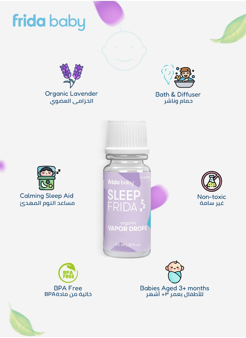 fridababy - Sleep Frida Vapor Drops - Organic Lavender Essential Oil for Bath & Diffuser, Soothing Calming Vapors for Baby Relaxation & Bedtime, 9.5ml - Image 1
