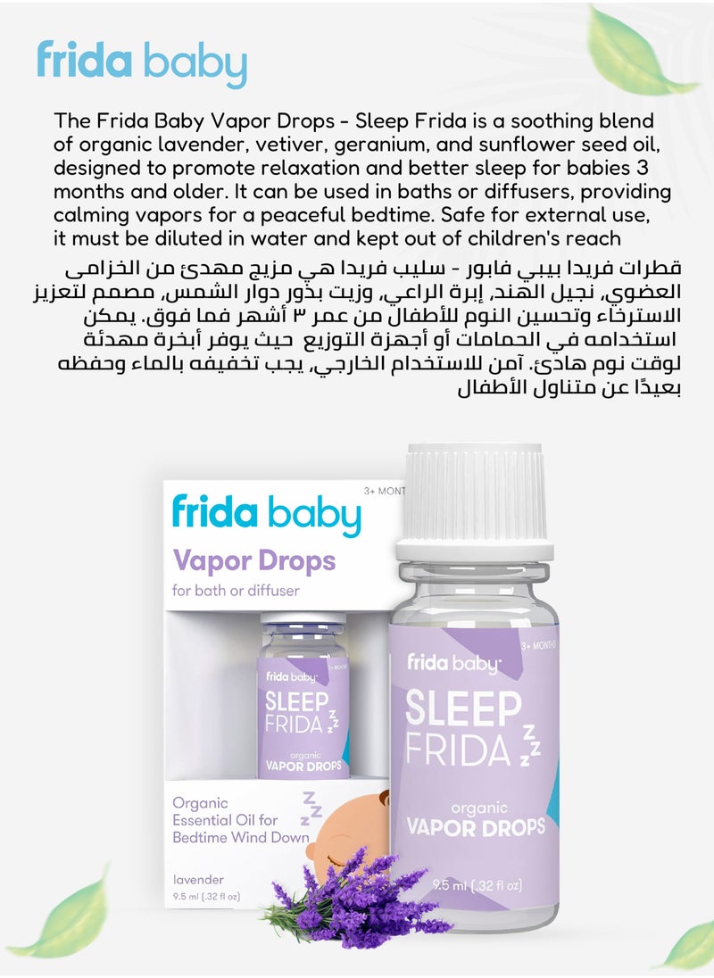 fridababy - Sleep Frida Vapor Drops - Organic Lavender Essential Oil for Bath & Diffuser, Soothing Calming Vapors for Baby Relaxation & Bedtime, 9.5ml - Image 1