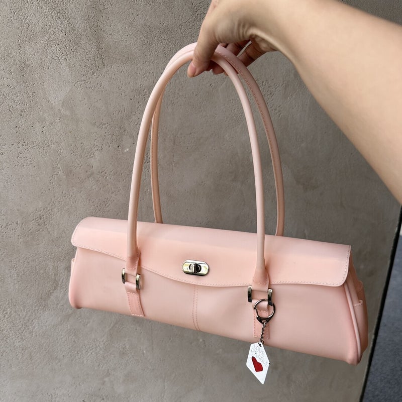 Spring Long-Handle Jelly Baguette Handbag Faux Leather Polka Dot Shoulder Tote for Women - Image 3