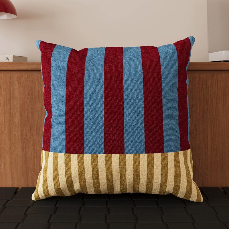 Dopamine Stripe Throw Pillow for Couch, Bauhaus Color Block Removable Cover, Office Nap Cushion - Image 1