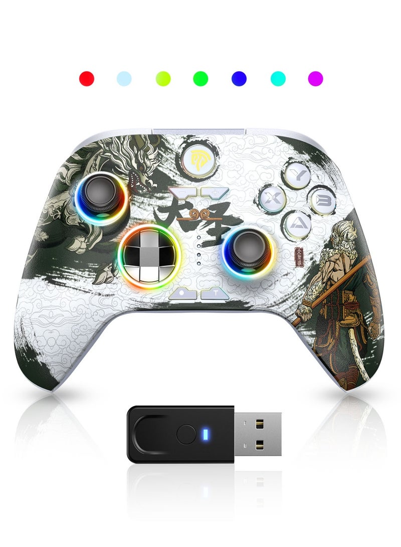 EasySMX Professional Gamepad EasySMX X15 WUKONG PC Controller - Enhanced Bluetooth Controller with Hall Joysticks/Hall Triggers/RGB Lighting - No Stick Drift, No Dead Zone - Work for PC, Android, Steam and Switch 1000mAh Battery 20 Hours Battery Life Customizable Back Keys One-Button Wake-Up Function Turbo Function 3 Adjustable Vibration Levels - Image 2