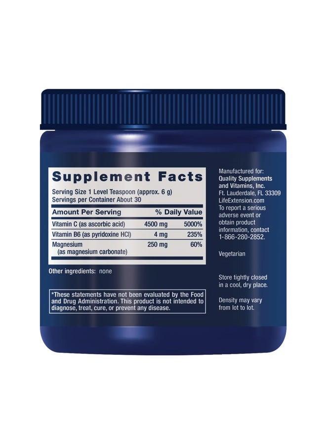 Life Extension بلورات فيتامين سي المغنيسيوم الفوارة، تخفيف فوري من الإمساك العرضي، خالية من الغلوتين، غير معدلة وراثيًا، نباتية، الوزن الصافي 180 جرام - Image 2