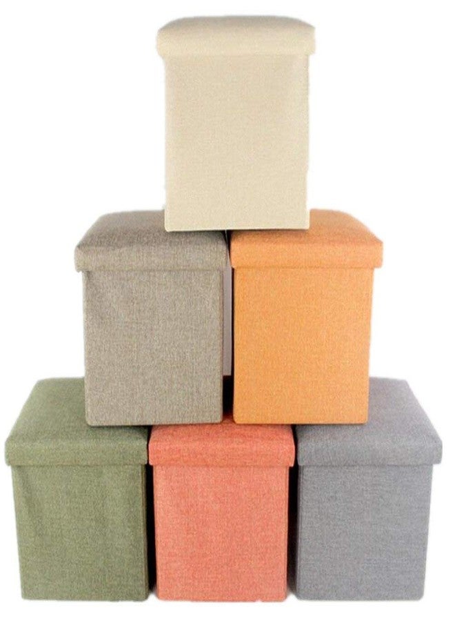 AAGNA Fabric Folding Organizer Storage Ottoman Bench Footrest Stool Coffee Table Cube, Camping Fishing Toys Chest Stool, Quick And Easy Assembly, Multi Colour (30X30X30 Cm) - Image 2