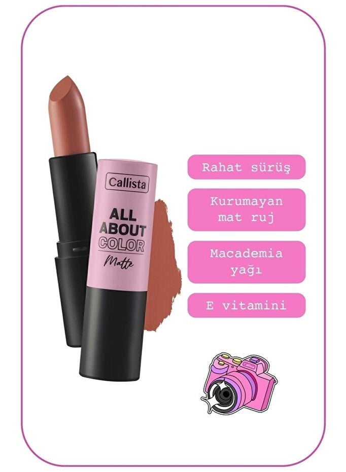 كاليستا أحمر شفاه مطفي طويل الثبات بتركيبة مرطبة ولون غني رقم 501 - Image 1