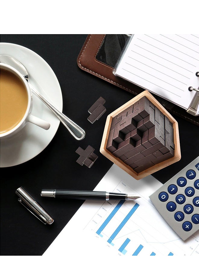 SHABILI 3D Wooden T Puzzle Brain Teaser Game for Kids and Adults Aged 6+ – Educational Desktop Puzzle Gift for Spatial Thinking and Problem Solving - Image 2