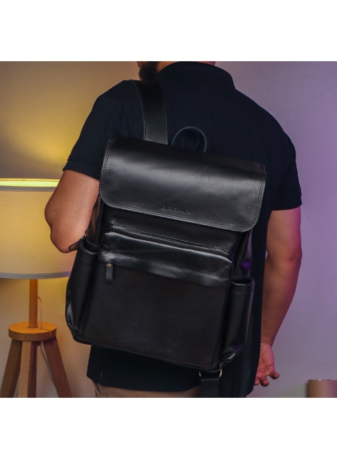 N-Elegance Premium Genuine Leather Laptop & Business Bag – Stylish, Durable, and Perfect for Work or Travel Black - Image 1