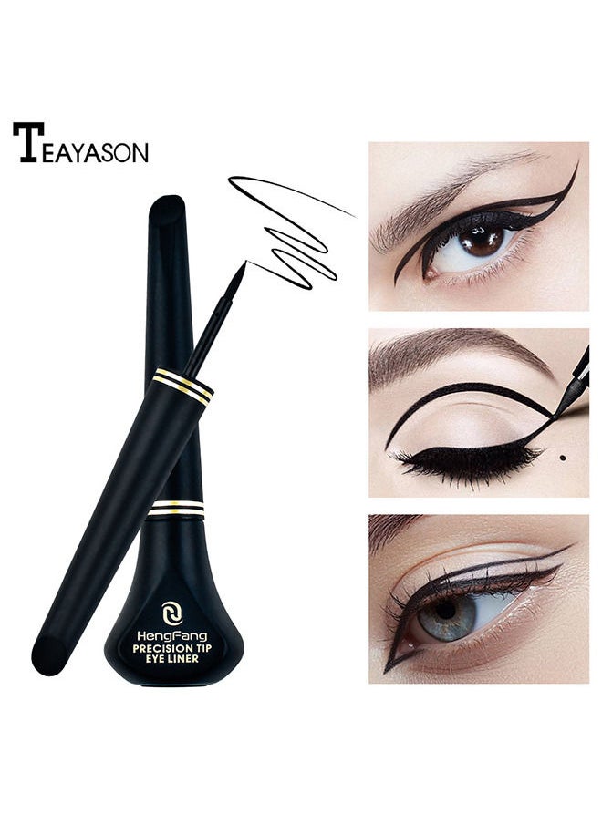 TEAYASON - Liquid Eyeliner, Highly Pigmented and Waterproof Eyeliner, For Intense Eye Definition, Smear-proof Eyeliner Liquid, Includes Easy Grip Wand and Felt Tip Eyeliner Applicator Black - Image 1
