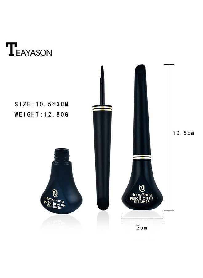 TEAYASON - Liquid Eyeliner, Highly Pigmented and Waterproof Eyeliner, For Intense Eye Definition, Smear-proof Eyeliner Liquid, Includes Easy Grip Wand and Felt Tip Eyeliner Applicator Black - Image 1
