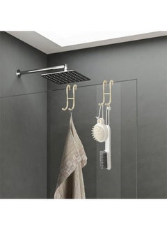Hihonor 2 Pack Shower Door Hooks, 304 Stainless Steel Over Door Hooks, Towel Hooks for Bathroom Frameless Glass Shower Door 0.47"(12mm), Drilling-Free Hanger Shower Hooks, Gold  - Image 5