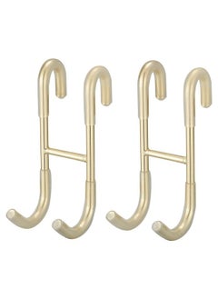 Hihonor 2 Pack Shower Door Hooks, 304 Stainless Steel Over Door Hooks, Towel Hooks for Bathroom Frameless Glass Shower Door 0.47"(12mm), Drilling-Free Hanger Shower Hooks, Gold  - Image 1
