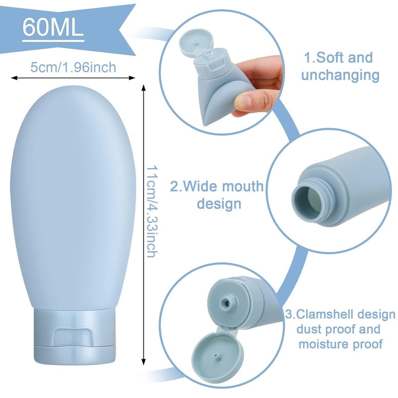 Harrods زجاجات سفر قابلة لإعادة التعبئة من هارودز لمنتجات العناية الشخصية، مجموعة من 3 زجاجات شامبو، زجاجات العناية الشخصية، حاويات صغيرة مضادة للتسرب - 60 مل، مجموعة من 3 ألوان متعددة | بلاستيك - Image 4