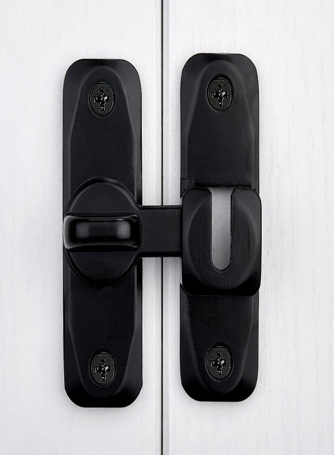 INIRET Barn Door Latches,Black 90/180 Degree Gate Lock,Zinc Alloy Right Angle Door Lock Latch,Flip Gate Latches Hardware,Door Security Sliding Door Latch Lock fo Cabinets,Bathroom,Barn Door - Image 4