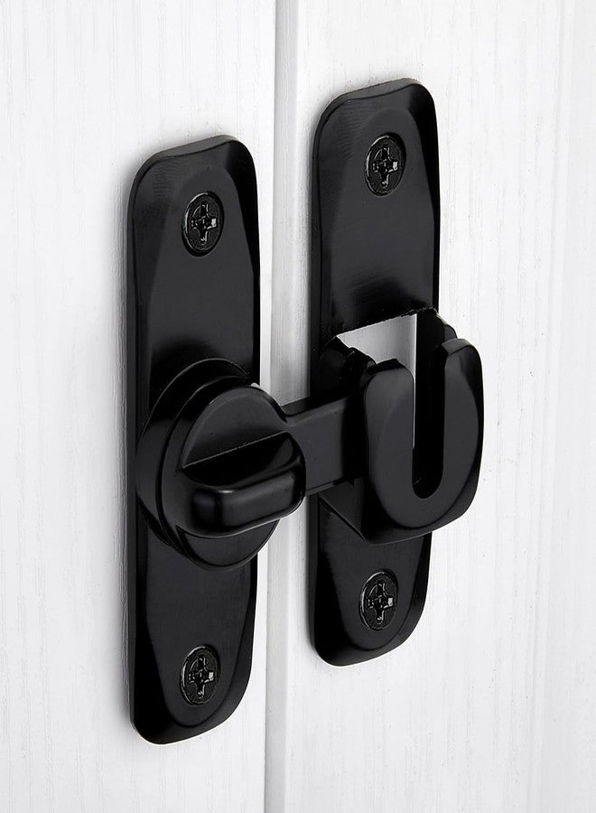 INIRET Barn Door Latches,Black 90/180 Degree Gate Lock,Zinc Alloy Right Angle Door Lock Latch,Flip Gate Latches Hardware,Door Security Sliding Door Latch Lock fo Cabinets,Bathroom,Barn Door - Image 5