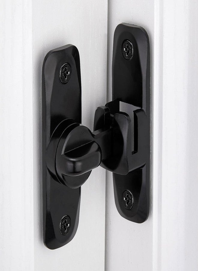 INIRET Barn Door Latches,Black 90/180 Degree Gate Lock,Zinc Alloy Right Angle Door Lock Latch,Flip Gate Latches Hardware,Door Security Sliding Door Latch Lock fo Cabinets,Bathroom,Barn Door - Image 3