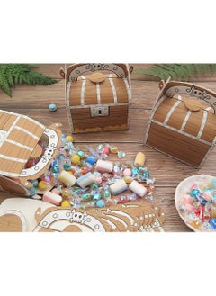 SYOSI Treasure Chest Party Treat Boxes,10 pcs Pirate Party Favor Goodie Boxes Gift Candy Box Case Grab Bag 11 x 7 x 14cm with Handle for  Birthday Party Kid Play Pirate Game Supplies  - Image 4