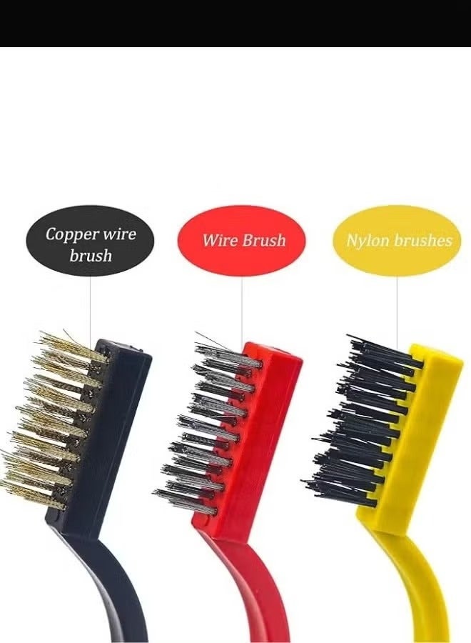 Set of 3 home gas stove cleaning brushes made of brass, nylon, and stainless steel - Image 3