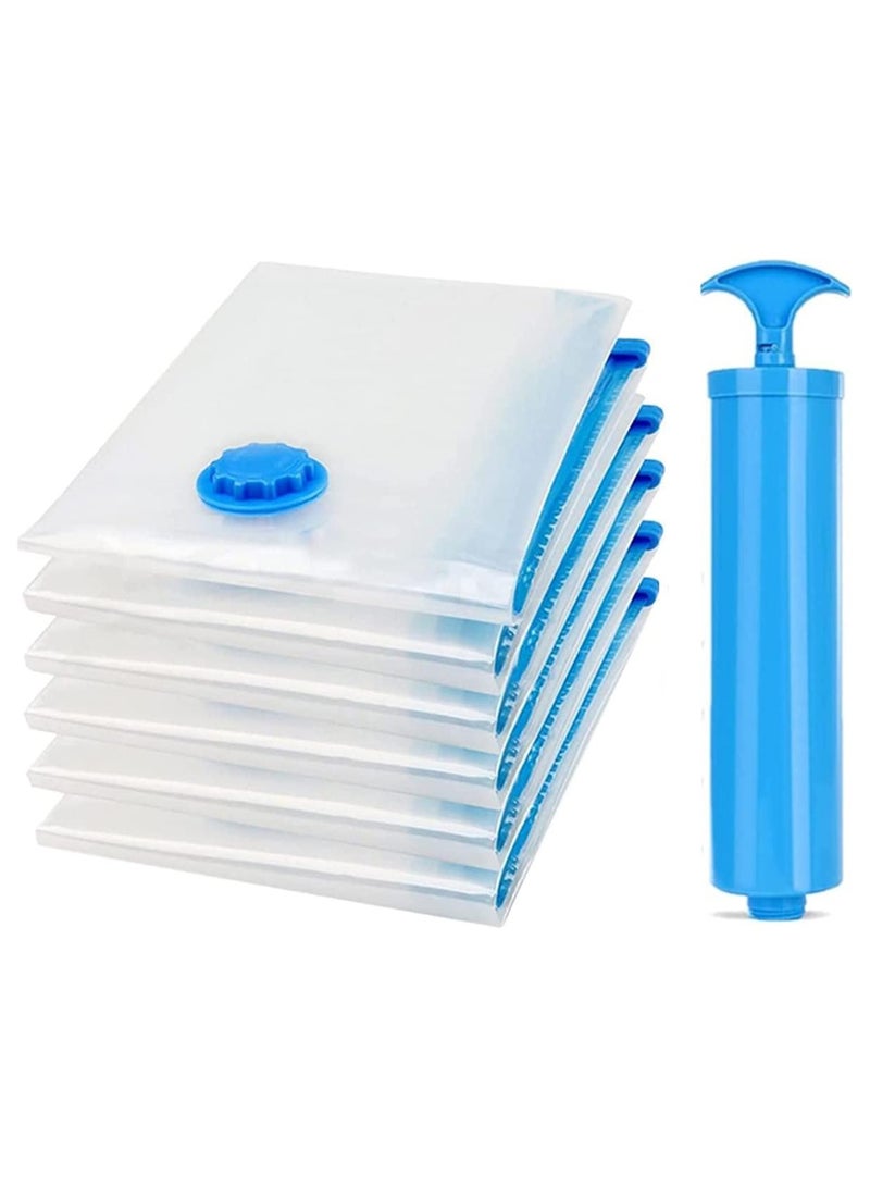 Beauenty Vacuum Storage Bags Large 6 pack with Suction Pump, 70 x 100 cm Reusable Compression Bags Space Saver, Vacuum Bag for Packing,Clothes, Bedding, Travel - Image 1