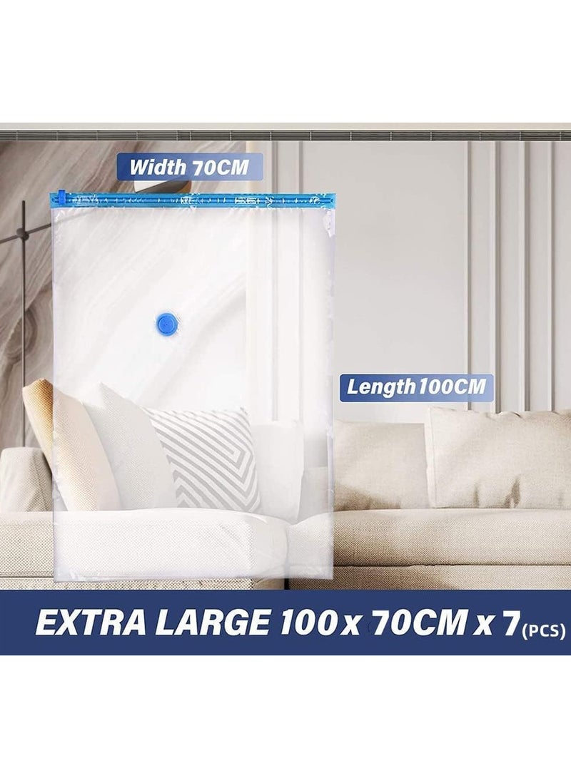 Beauenty Vacuum Storage Bags Large 6 pack with Suction Pump, 70 x 100 cm Reusable Compression Bags Space Saver, Vacuum Bag for Packing,Clothes, Bedding, Travel - Image 2