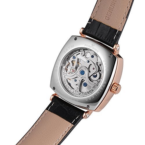 FORSINING Automatic Mechanical Skeleton Analog Leather Band Men's Watch - Fsg8153,Dial-Multicolor, Band-Black - Image 3