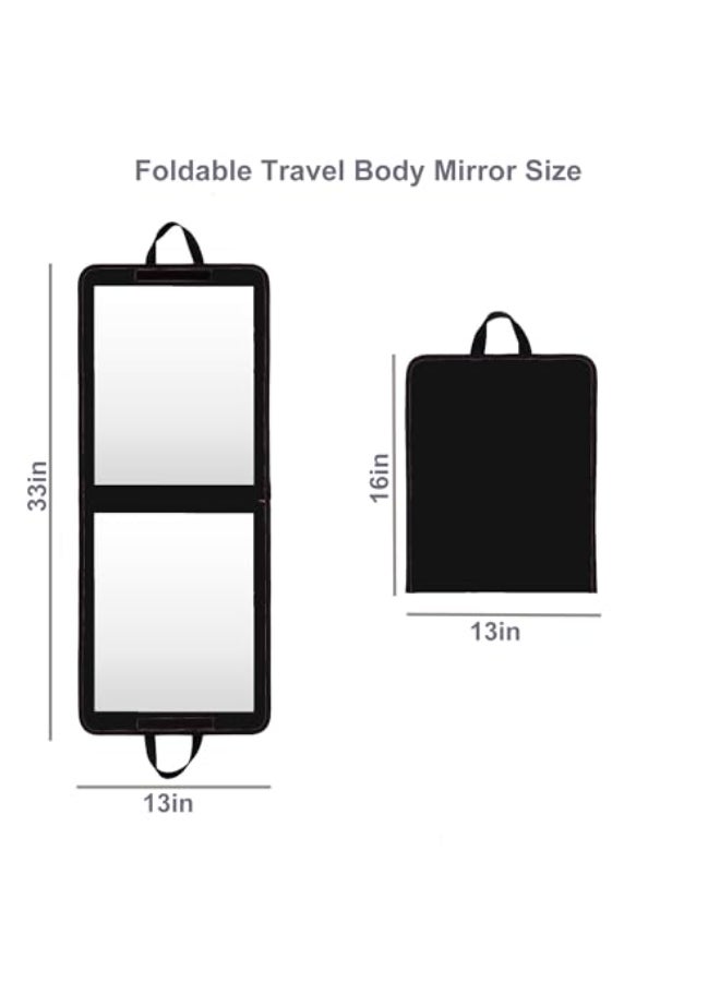 LPHUMEX Foldable Full Length Travel Mirror 33 Portable Shatterproof Hanging Mirror Folding Full Length Travel Makeup Mirror for Camping RV Small Spaces - Image 3