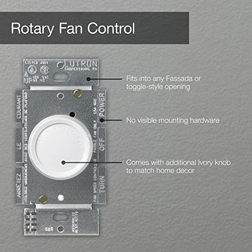 Lutron FSQ-2FH-DK Electronics Rotary On/Off Fan-Speed Control , White - Image 4