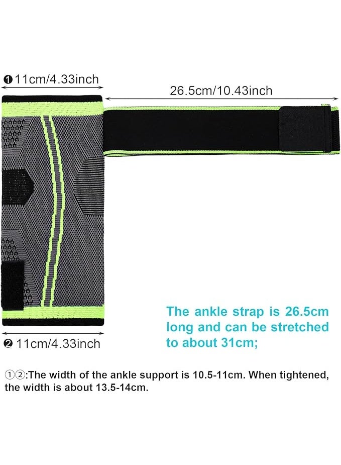 Auidy_6TXD Ankle Brace Set of 2, Elastic Compression Ligament Ankle Support Socks with Adjustable Strap for Injury Recovery, Joint Pain, Arch Brace Support & Foot Stabilizer, Ankle Wrap and More - Image 2
