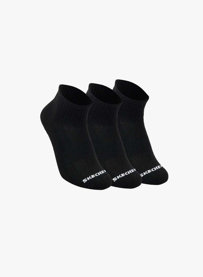 3 Pack Half Terry Quarter Crew Socks