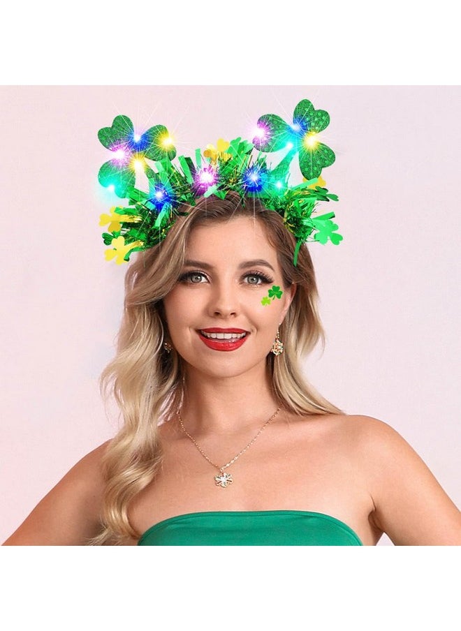 عصابة رأس مضيئة بضوء LED من Shamrock لعيد القديس باتريك، عصابة رأس أيرلندية لعيد القديس باتريك، إكسسوارات شعر للنساء - pzsku/Z40323A35A0E0803AD116Z/45/_/1735566901/54f8815d-1990-4f15-aedc-d61c133251ff