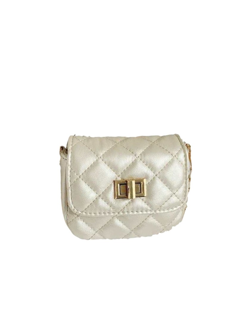 Lion Llama - White mini square crossbody bag for girls - Image 1