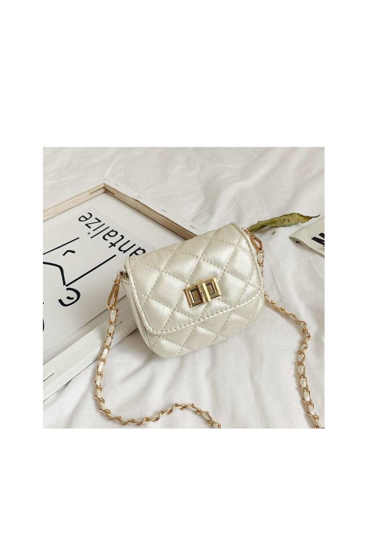 Lion Llama - White mini square crossbody bag for girls - Image 1