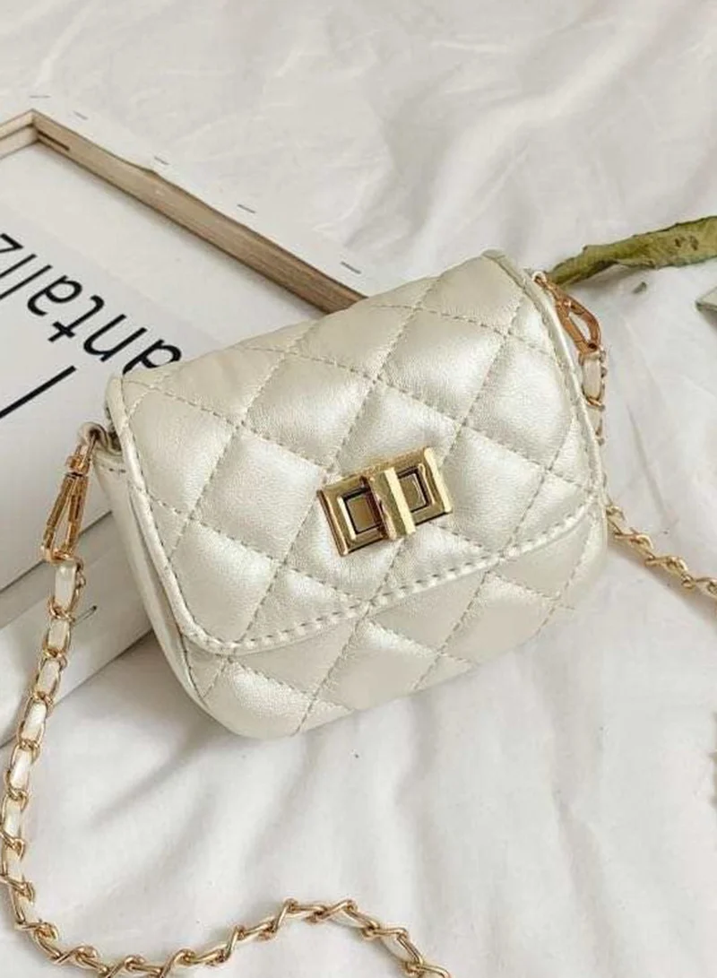 Lion Llama White Mini Square Crossbody Bag for Girls | Stylish Small Shoulder Sling Purse | Trendy Faux Leather Handbag for Casual & Party Wear