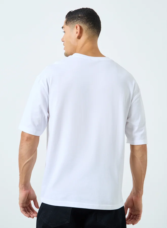 Styli Styli Men White Oversized Graphic Print T-Shirt