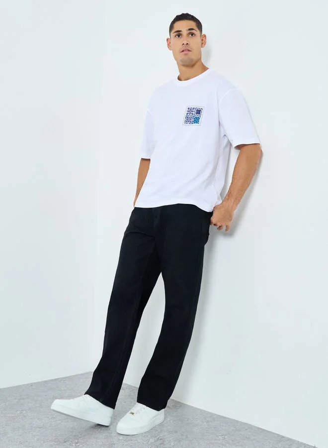 Styli Styli Men White Oversized Graphic Print T-Shirt