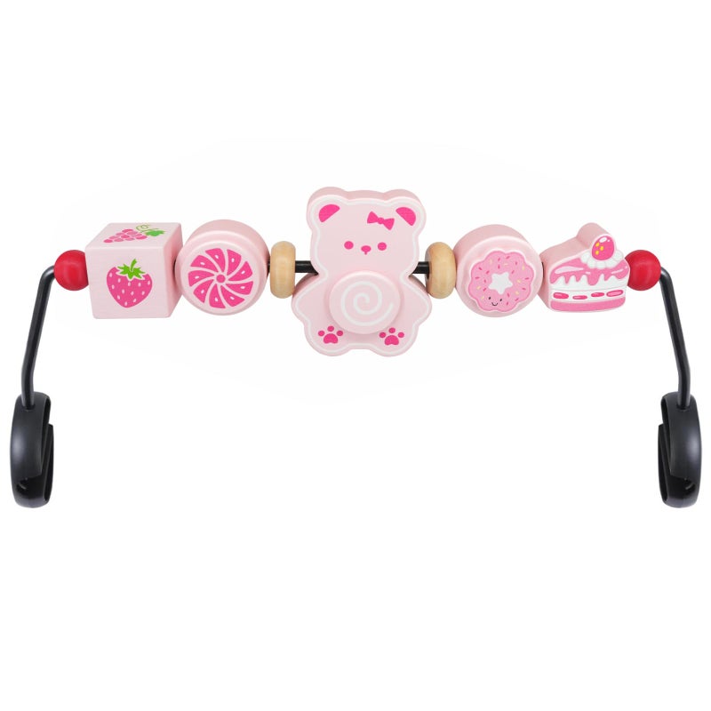 iGRATENS Baby Bouncer Toy Bar Toy Bar for Baby Bouncer Warm and Playful Pink Rainbow Design for Baby Girls Easy to Attach and Remove ChildSafe Paint Safe for Babies - Image 2