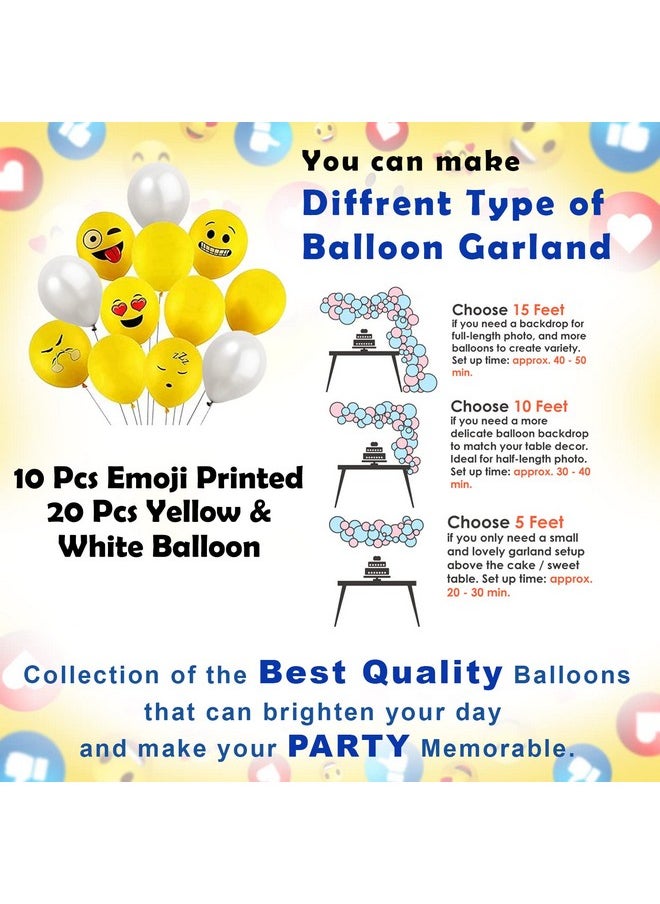 Party Propz Party Propz Smiley Balloons For Birthday Decoration- Pack Of 38 Pcs,Smiley Birthday Theme For Kids Emoji Theme Birthday Decoration Kit Happy Birthday Banner(Cardstock)Birthday Decoration Items,Yellow  - Image 4