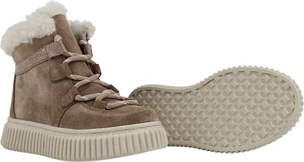 Kids A More Adia Nubuck Plush Fur Girls Boots Sand Color - Image 5
